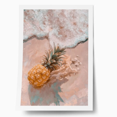 Poster VINTAGE PASTEL BEACH PINEAPPLE - Vintage Posters