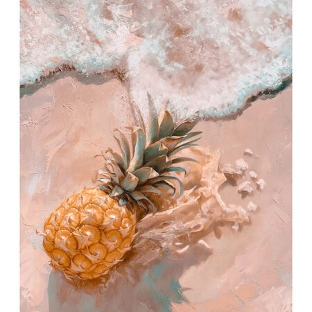 Poster VINTAGE PASTEL BEACH PINEAPPLE - Vintage Posters Sticky 2