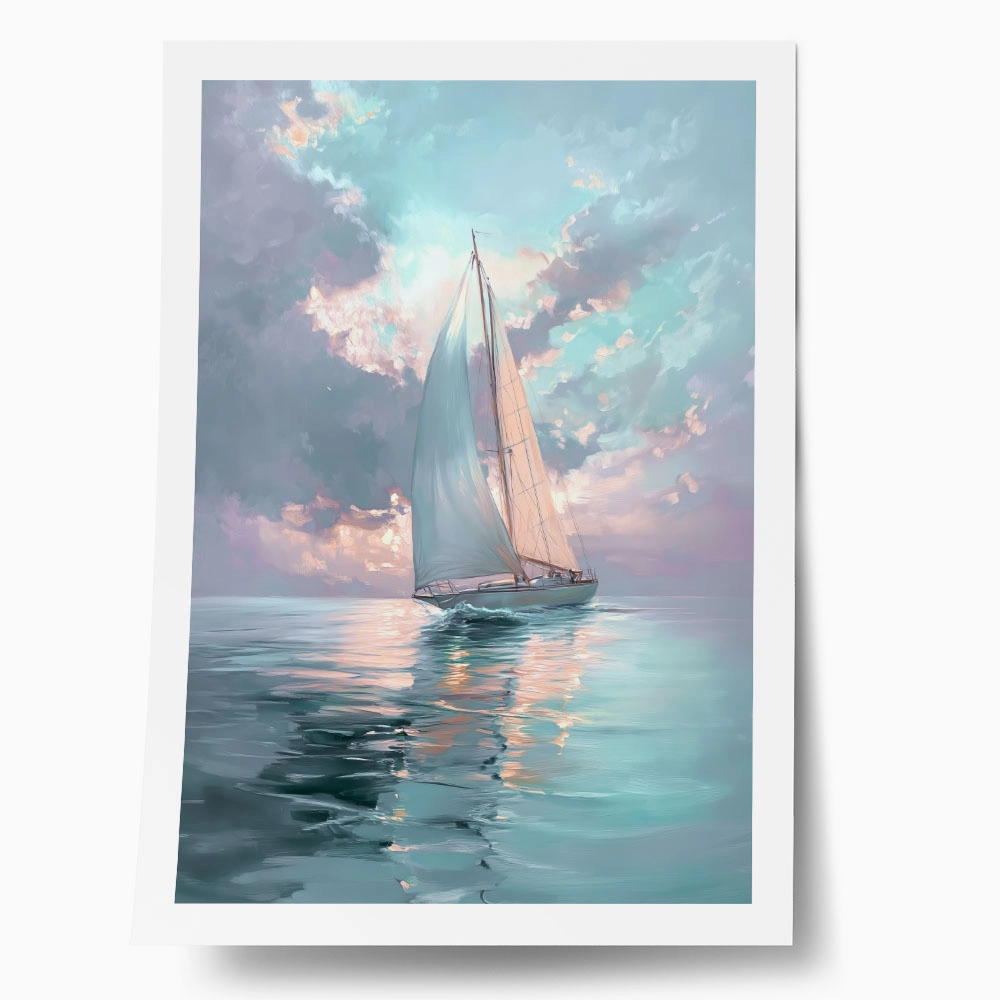 Poster VINTAGE PASTEL BOAT 4