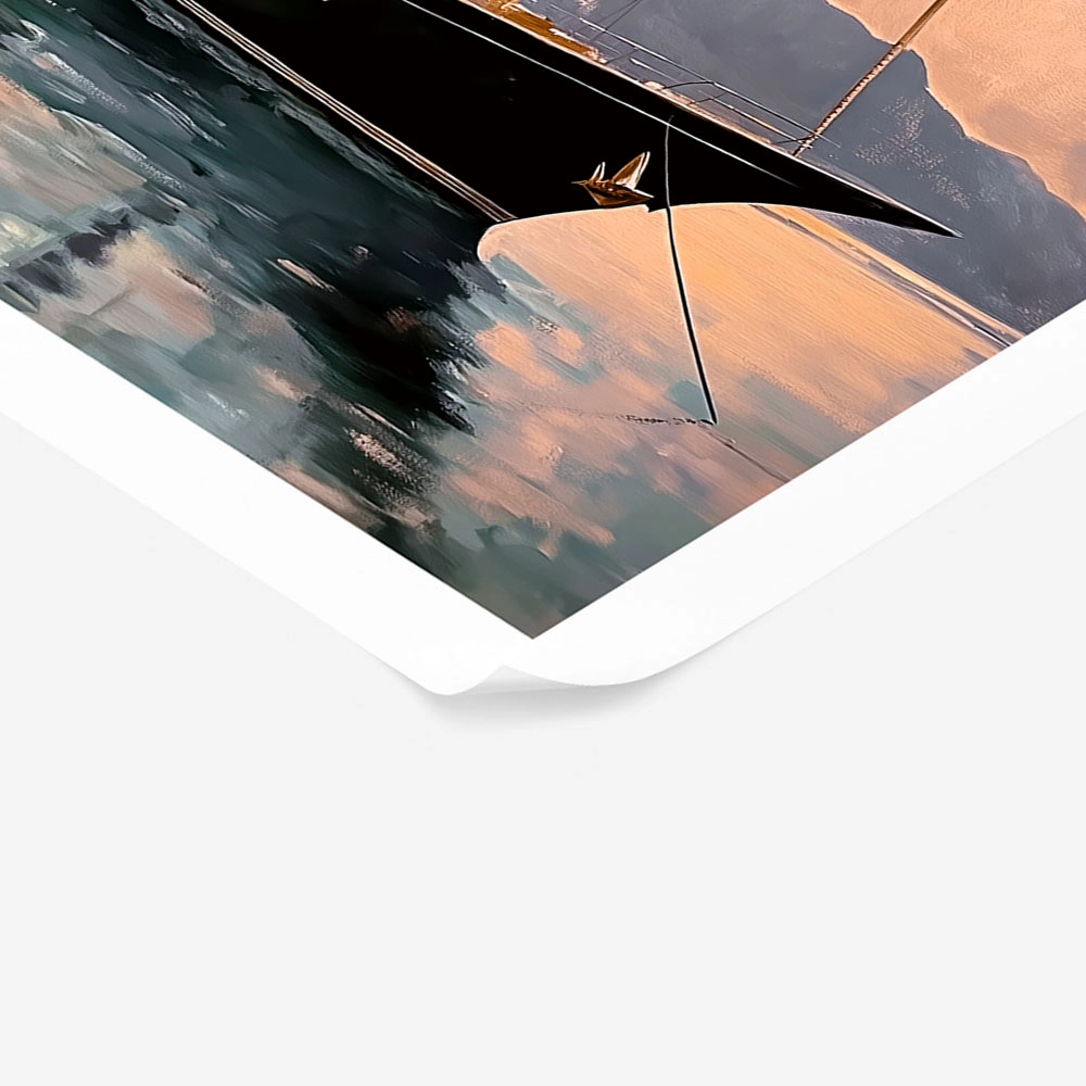 Poster VINTAGE PASTEL BOAT IN HARBOR 2