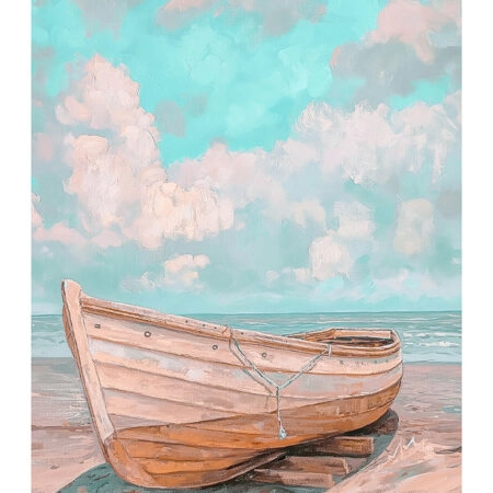 Poster VINTAGE PASTEL BOAT - Vintage Posters Sticky 2