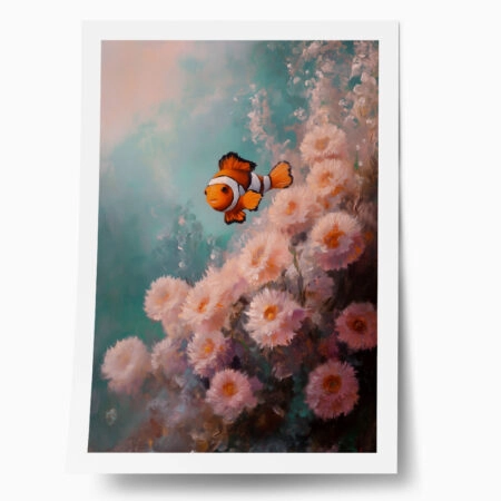 Poster VINTAGE PASTEL CLOWN FISH - Vintage Posters