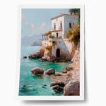 Poster VINTAGE PASTEL COASTAL HOUSE 2