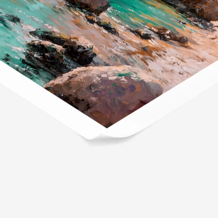 Poster VINTAGE PASTEL COASTAL HOUSE 2 - Vintage Posters Sticky 1