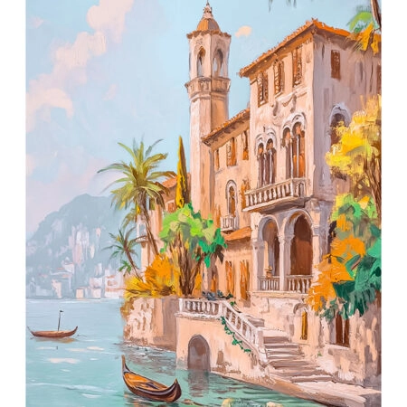 Poster VINTAGE PASTEL COASTAL HOUSE - Vintage Posters Sticky 2