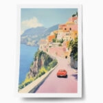 Poster VINTAGE PASTEL COASTAL ROAD