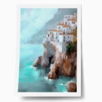 Poster VINTAGE PASTEL COASTAL VILLAGE