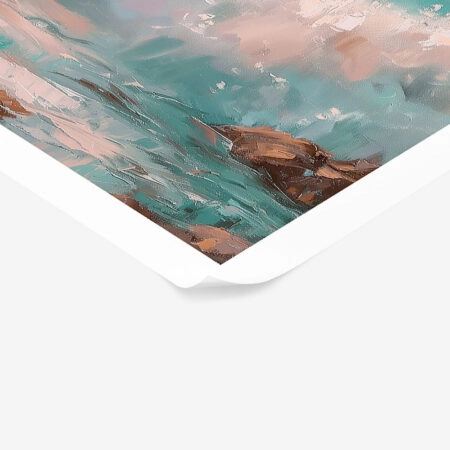 Poster VINTAGE PASTEL COASTAL WAVES 2 - Vintage Posters Sticky 1