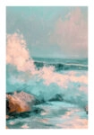Poster VINTAGE PASTEL COASTAL WAVES 3
