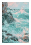 Poster VINTAGE PASTEL COASTAL WAVES 4