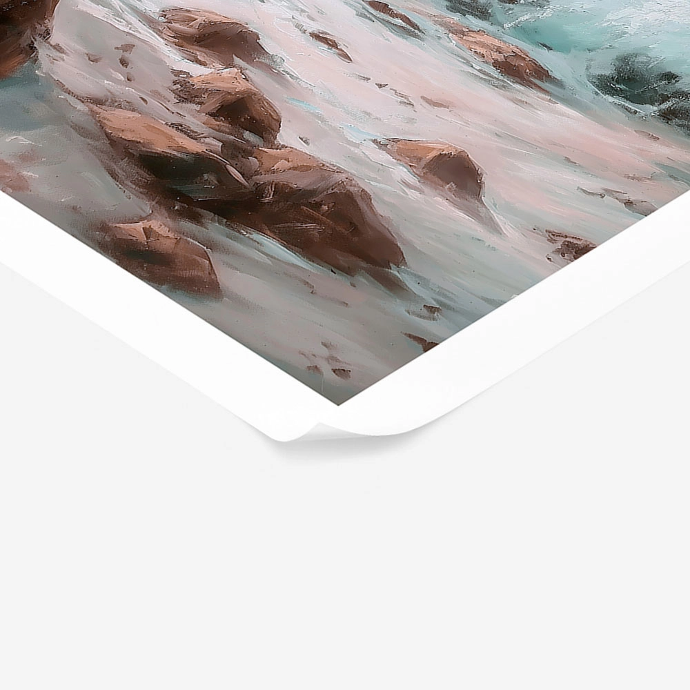 Poster VINTAGE PASTEL COASTAL WAVES 5