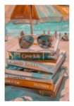 Poster VINTAGE PASTEL COASTAL WAVES BEACH BOOKS 2