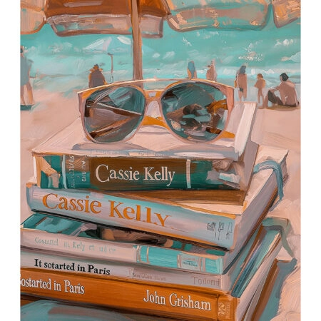 Poster VINTAGE PASTEL COASTAL WAVES BEACH BOOKS 2 - Vintage Posters Sticky 2