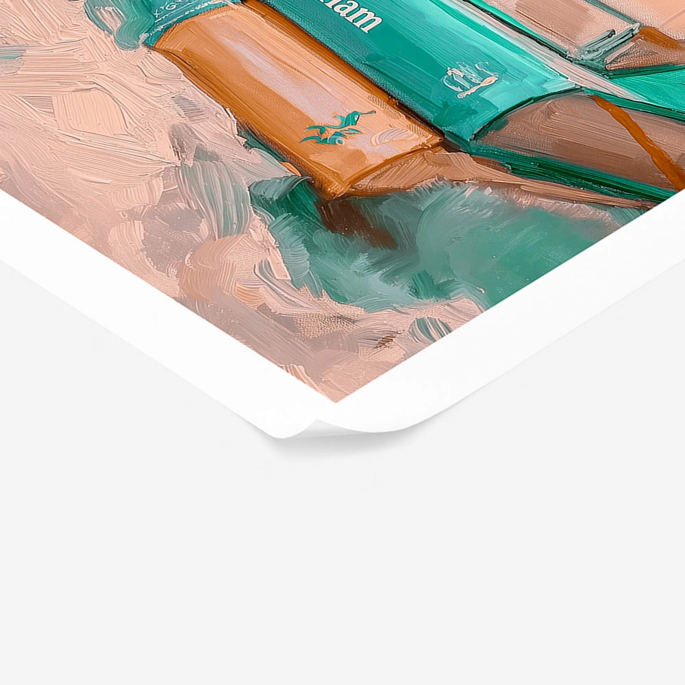 Poster VINTAGE PASTEL COASTAL WAVES BEACH BOOKS 3