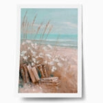 Poster VINTAGE PASTEL COASTAL WAVES BEACH BOOKS 4
