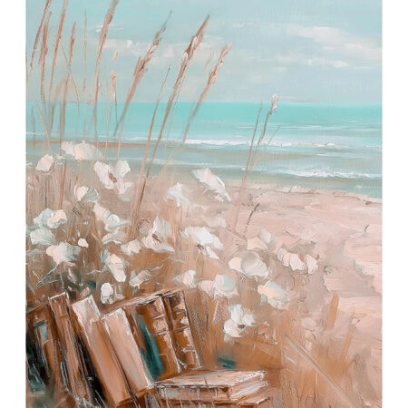 Poster VINTAGE PASTEL COASTAL WAVES BEACH BOOKS 4 - Vintage Posters Sticky 2