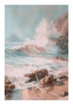 Poster VINTAGE PASTEL COASTAL WAVES