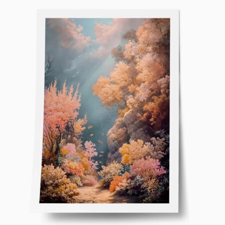 Poster VINTAGE PASTEL CORAL REEF 3