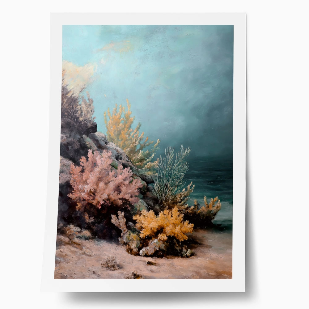 Poster VINTAGE PASTEL CORAL REEF