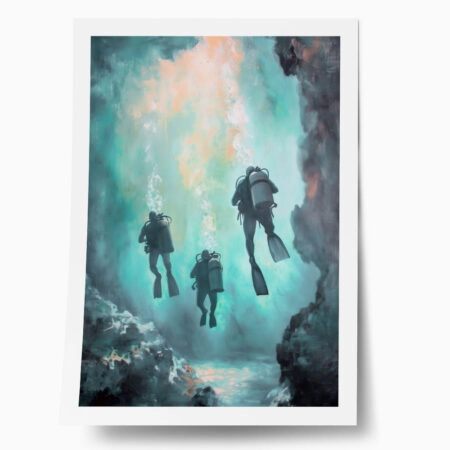 Poster VINTAGE PASTEL DIVERS - Vintage Posters