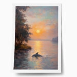 Poster VINTAGE PASTEL DOLPHIN