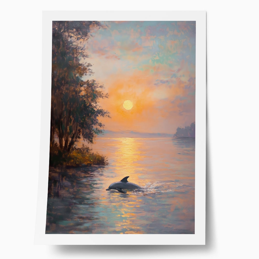 Poster VINTAGE PASTEL DOLPHIN