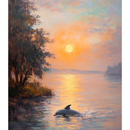 Poster VINTAGE PASTEL DOLPHIN - Vintage Posters Sticky 2