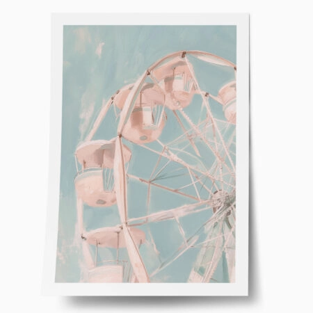 Poster VINTAGE PASTEL FERRIS WHEEL 2 - Vintage Posters