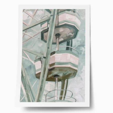 Poster VINTAGE PASTEL FERRIS WHEEL 3 - Vintage Posters
