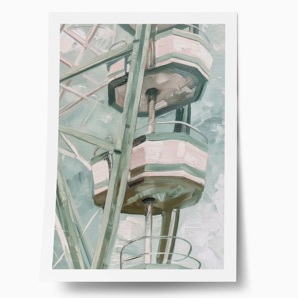 Poster VINTAGE PASTEL FERRIS WHEEL 3