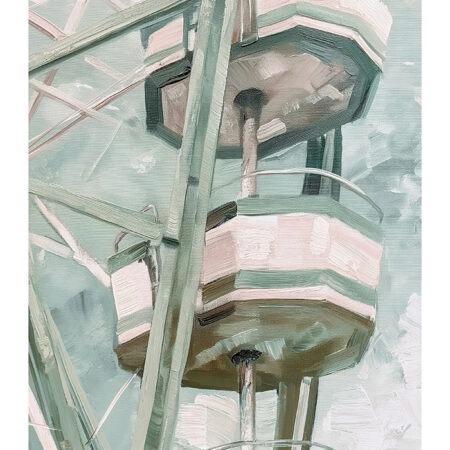 Poster VINTAGE PASTEL FERRIS WHEEL 3 - Vintage Posters Sticky 2
