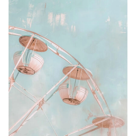Poster VINTAGE PASTEL FERRIS WHEEL - Vintage Posters Sticky 2