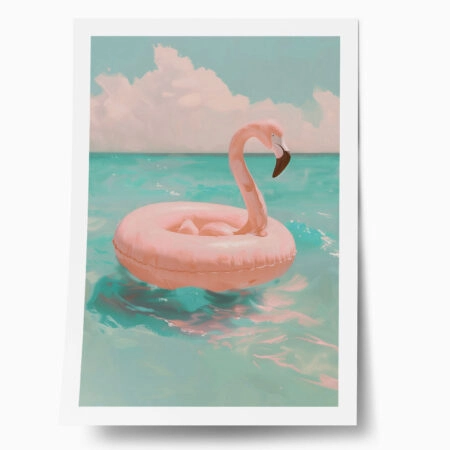 Poster VINTAGE PASTEL FLAMINGO - Vintage Posters