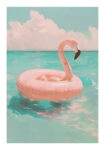 Poster VINTAGE PASTEL FLAMINGO