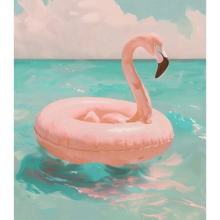 Poster VINTAGE PASTEL FLAMINGO - Vintage Posters Sticky 2