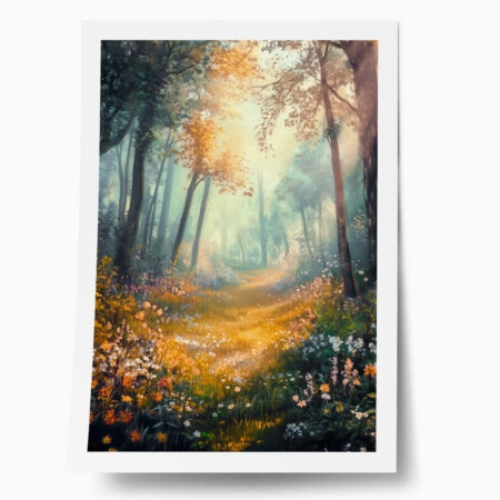 Poster VINTAGE PASTEL FOREST PATH 2 - Vintage Posters
