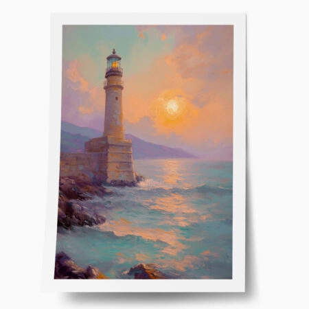 Poster VINTAGE PASTEL LIGHTHOUSE - Vintage Posters
