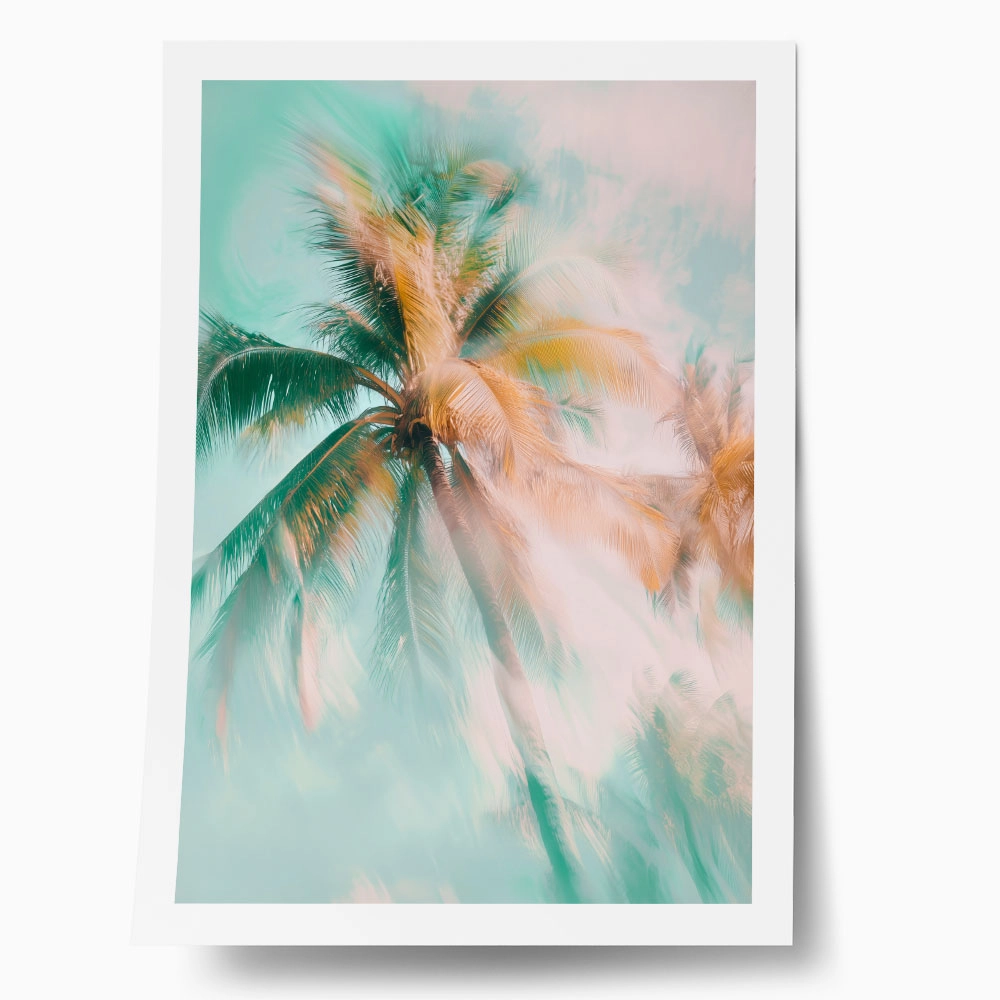 Poster VINTAGE PASTEL PALM TREE