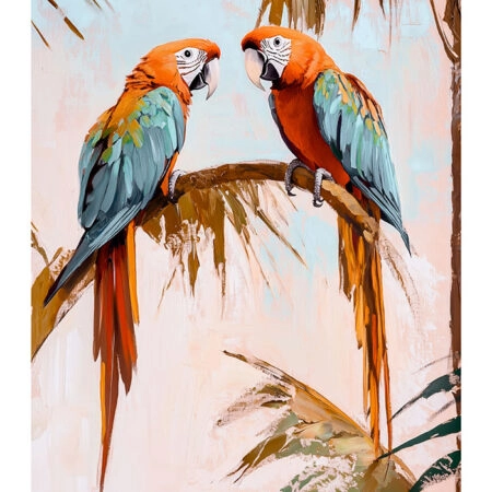 Poster VINTAGE PASTEL PARROTS 2 - Vintage Posters Sticky 2