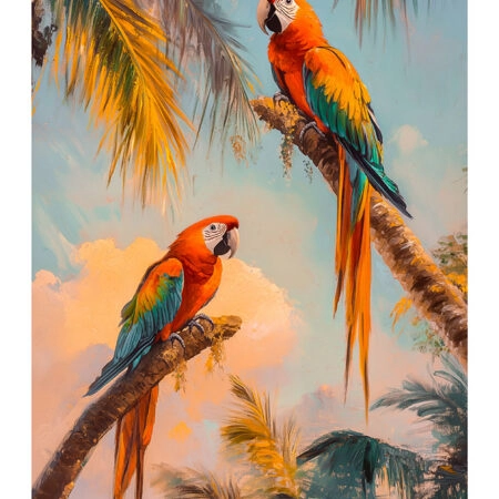 Poster VINTAGE PASTEL PARROTS - Vintage Posters Sticky 2