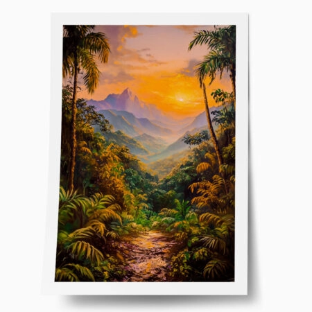 Poster VINTAGE PASTEL RAINFOREST - Vintage Posters