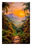 Poster VINTAGE PASTEL RAINFOREST