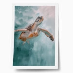 Poster VINTAGE PASTEL SEA TURTLE 2