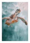 Poster VINTAGE PASTEL SEA TURTLE 2