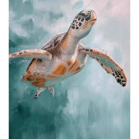 Poster VINTAGE PASTEL SEA TURTLE 2 - Vintage Posters Sticky 2