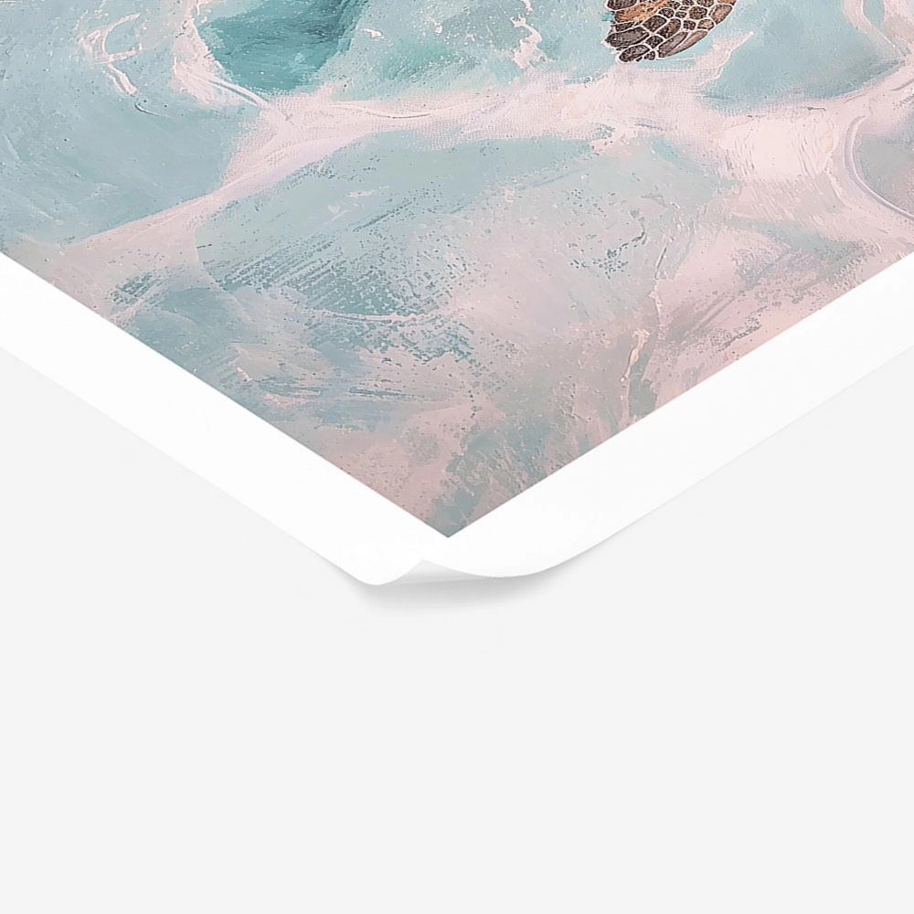 Poster VINTAGE PASTEL SEA TURTLE