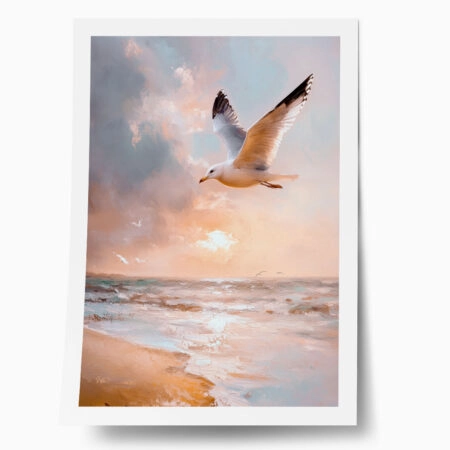 Poster VINTAGE PASTEL SEAGULL - Vintage Posters