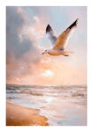 Poster VINTAGE PASTEL SEAGULL