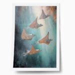 Poster VINTAGE PASTEL STINGRAYS 2