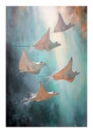 Poster VINTAGE PASTEL STINGRAYS 2